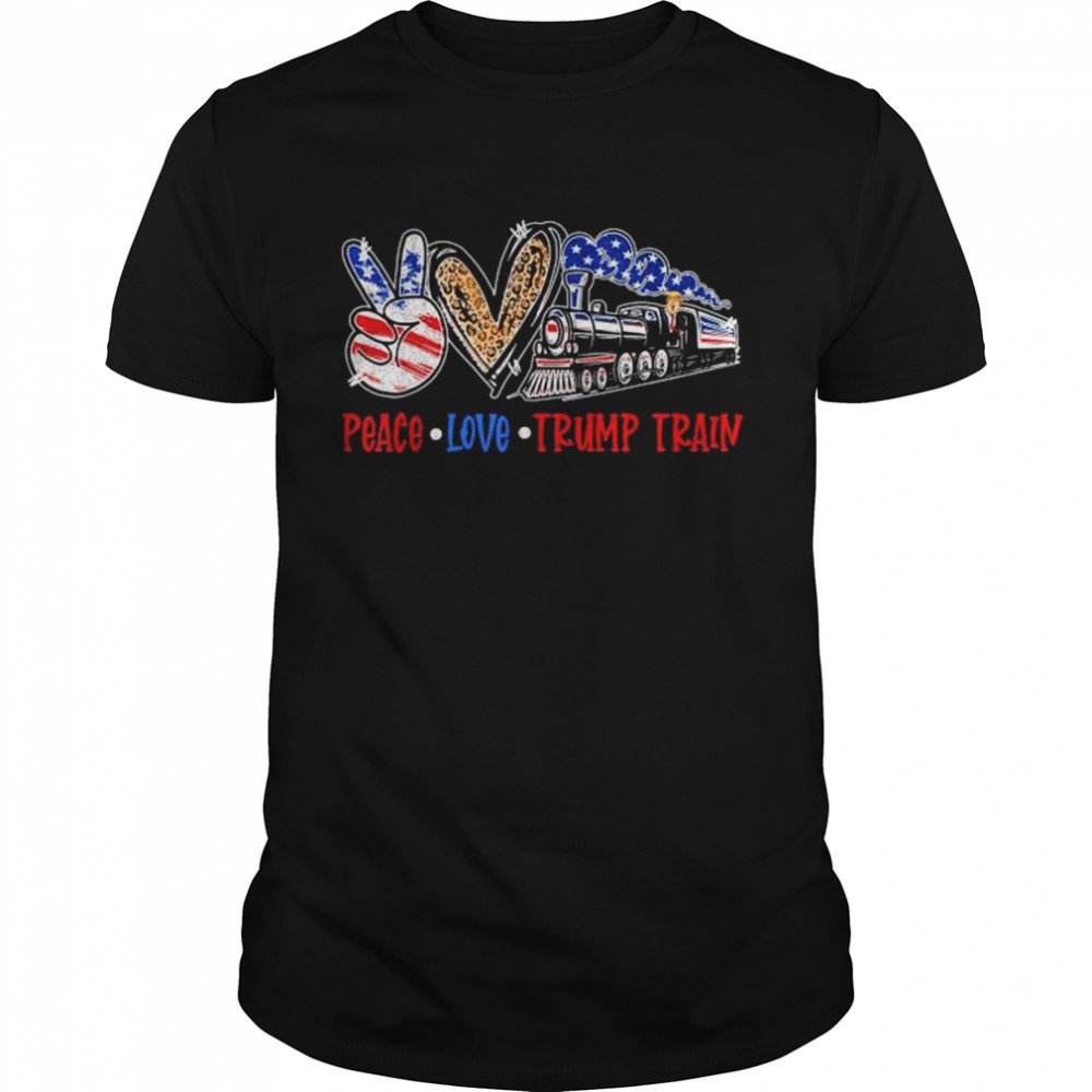 Peace love Trump train 2024 vintage American flag shirt
