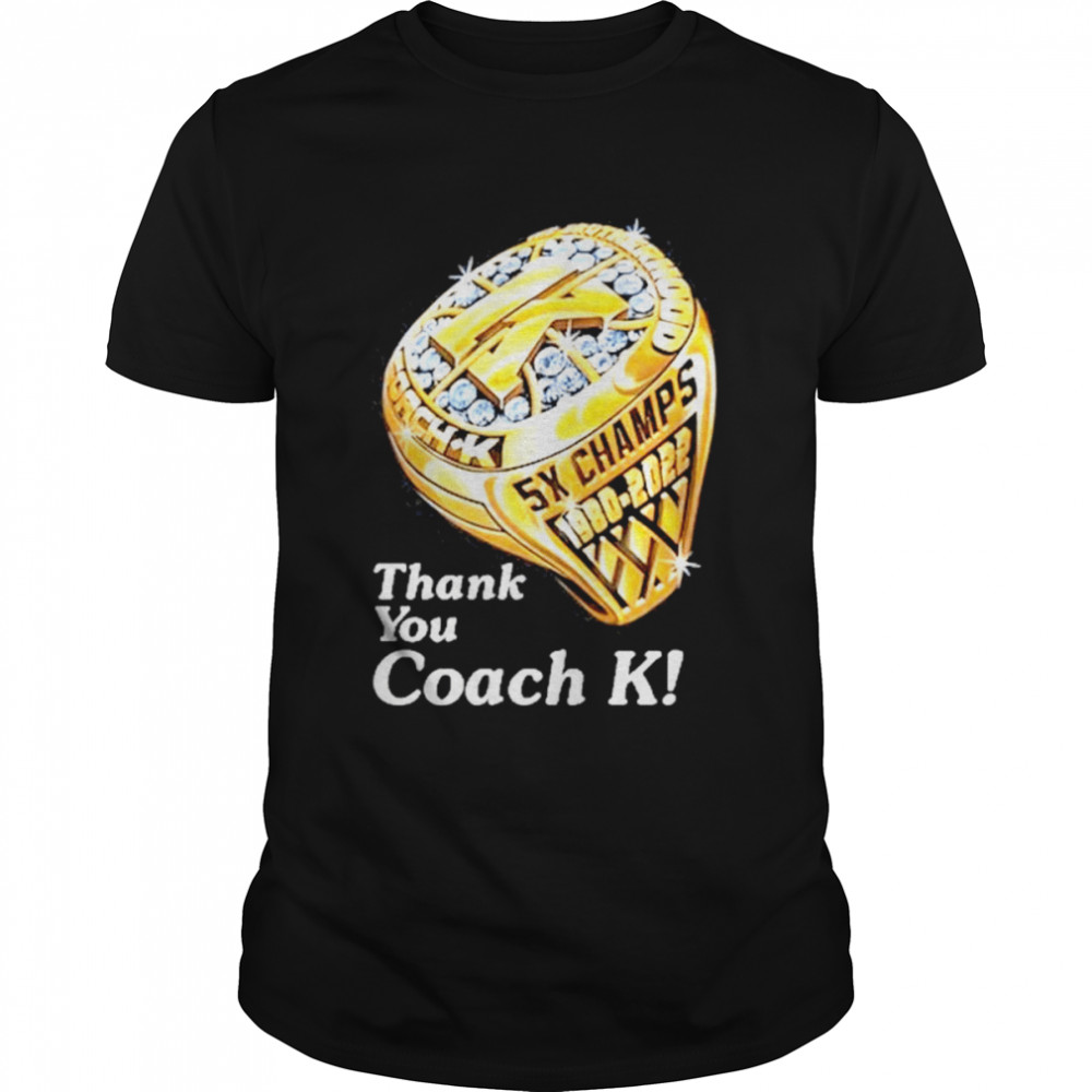 Duke blue devils thank you coach k ring shirt