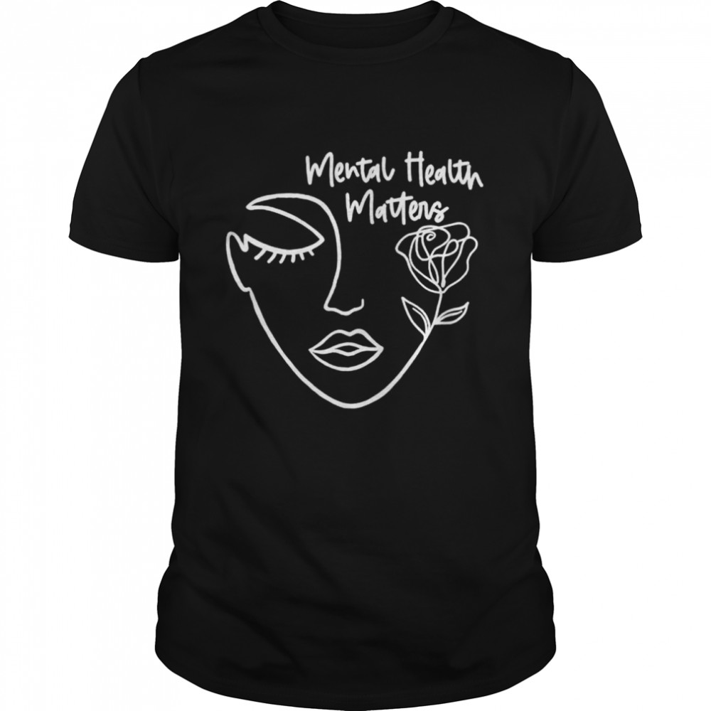 Mental health matters human brain illness awareness women shirt