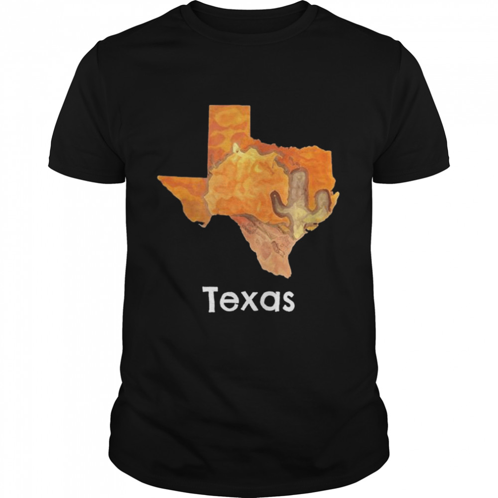 Texas shaped desert scenery shirt
