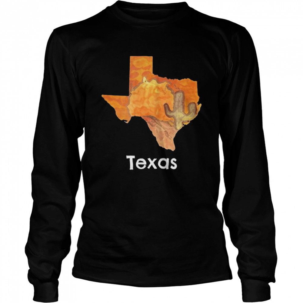 Texas shaped desert scenery shirt Long Sleeved T-shirt
