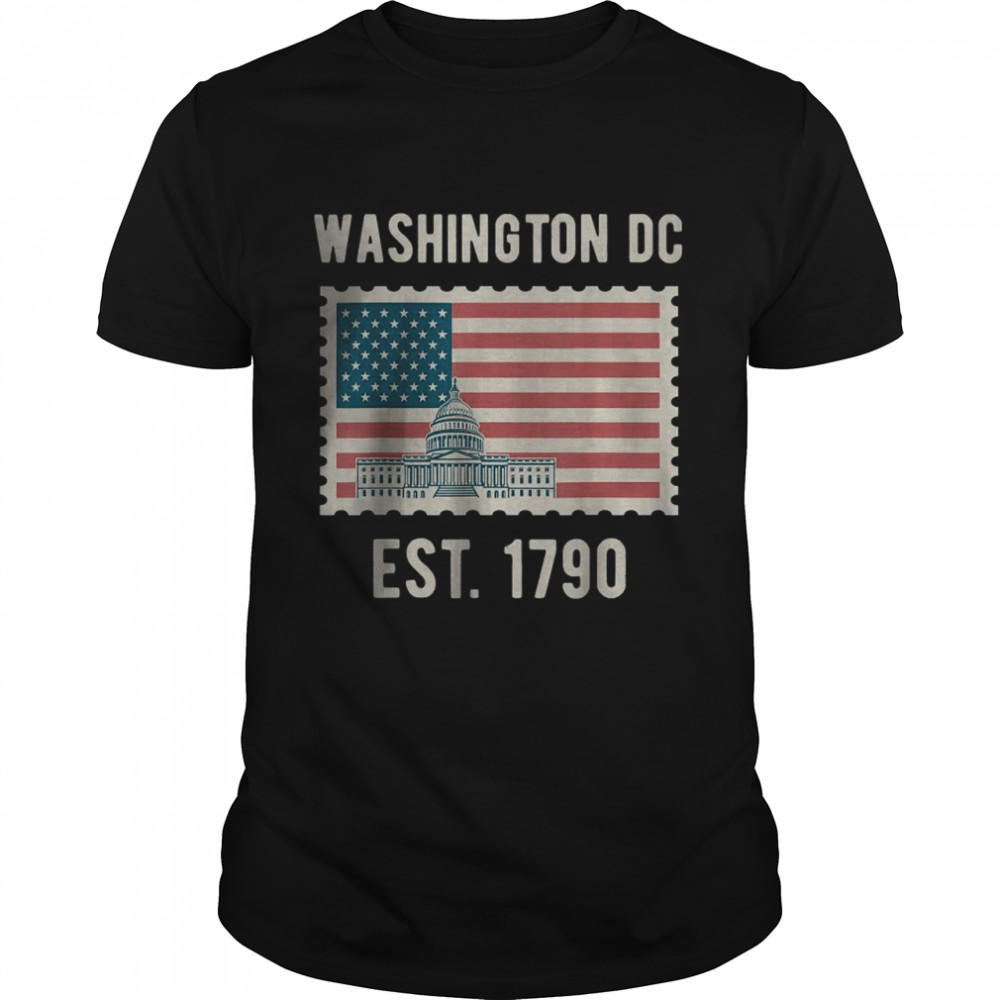 Washington DC Est 1790 USA Flag Love Capitol Hill Souvenir Travel T-Shirt