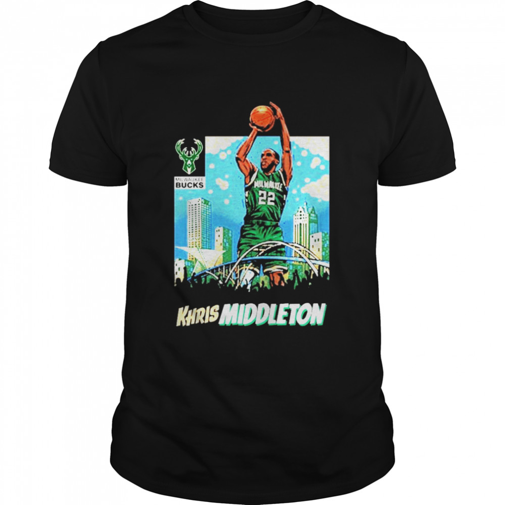 Bucks khris middleton skyline milwaukee bucks shirt