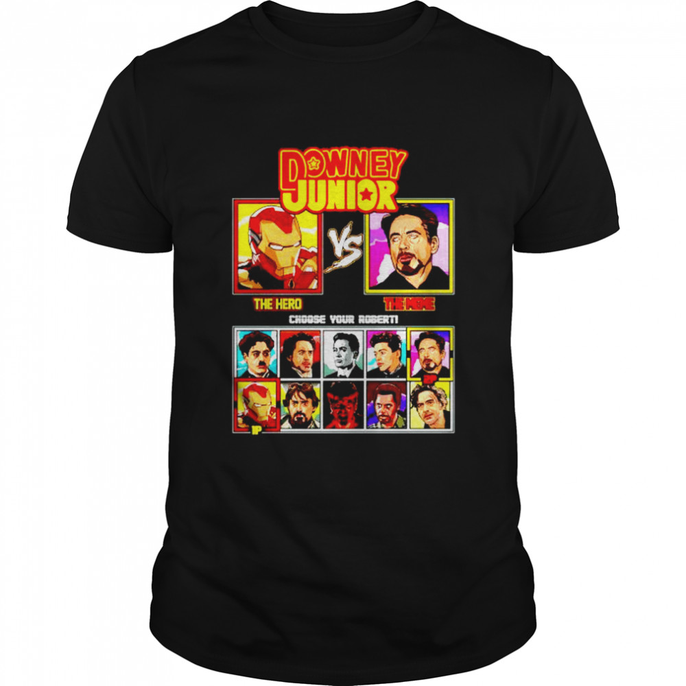 downey Junior fighting Iron man The hero vs The meme shirt