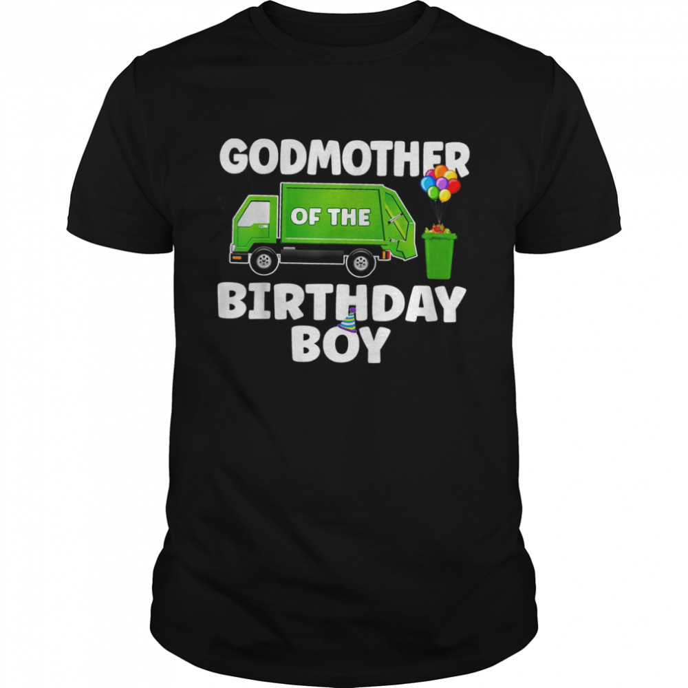 Godmother Of The Birthday Boy Garbage Theme Recycling Trash Shirt