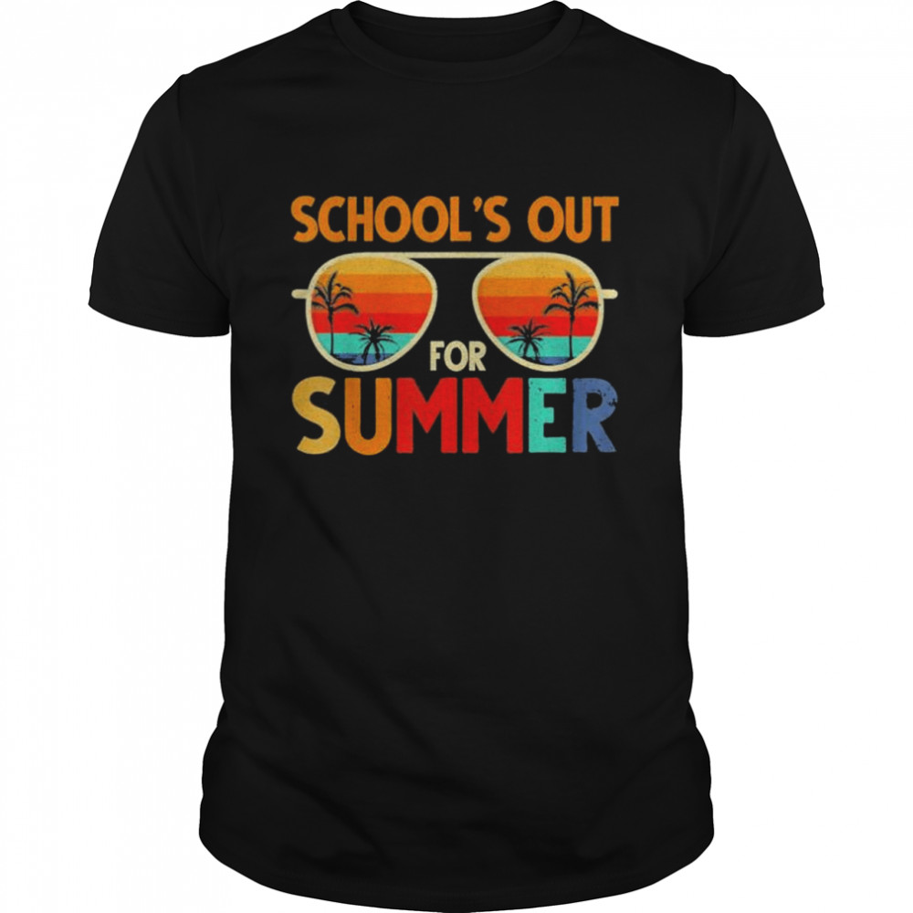 Last day of school retro schools out for summer teacher shirt