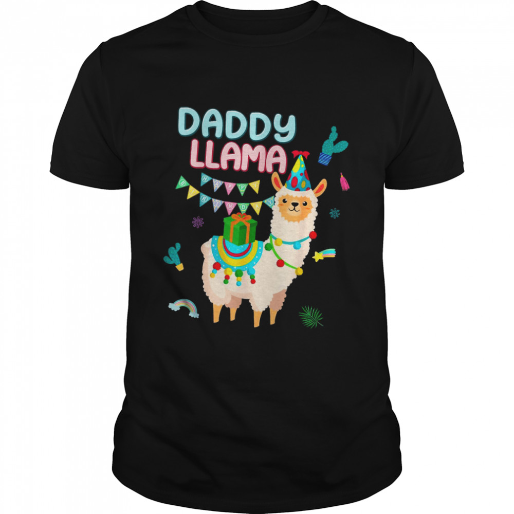 Daddy Of The Birthday LLamazing Alpaca Theme Family Bday Shirt