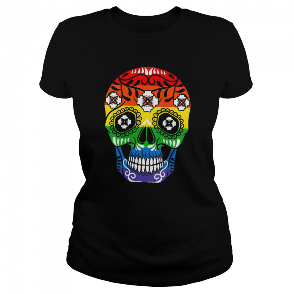 Gay Pride Sugar Skull LGBT Cinco De Mayo  Classic Women's T-shirt