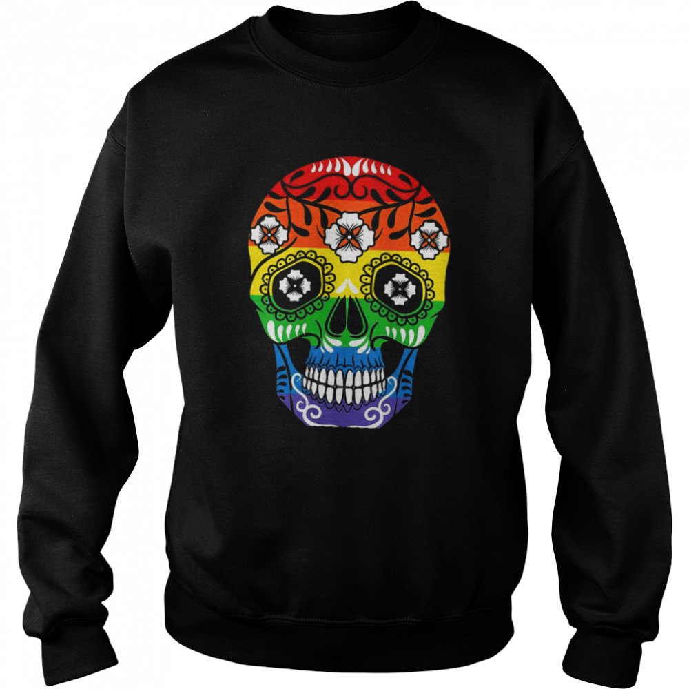 Gay Pride Sugar Skull LGBT Cinco De Mayo  Unisex Sweatshirt