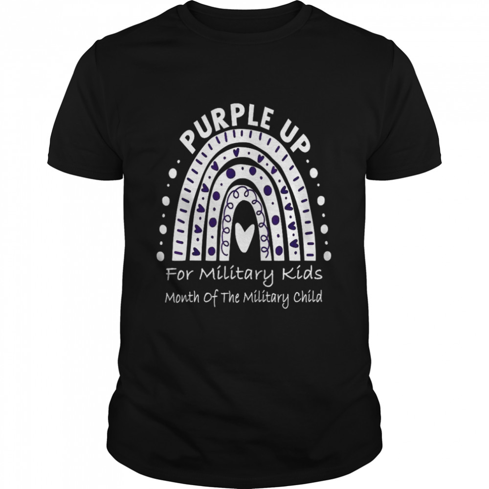 Purple Up for Military Month Military Child Rainbow Shirt