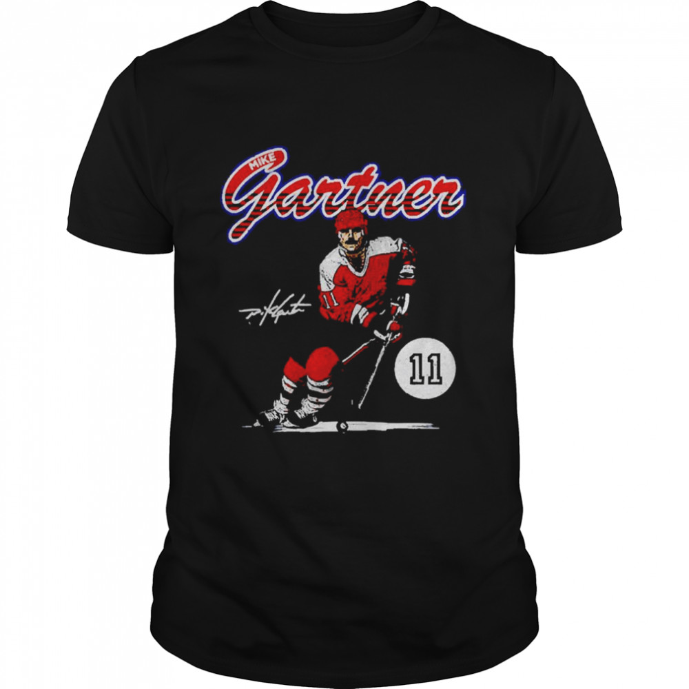 Mike Gartner Washington Capitals Retro Script Signature shirt