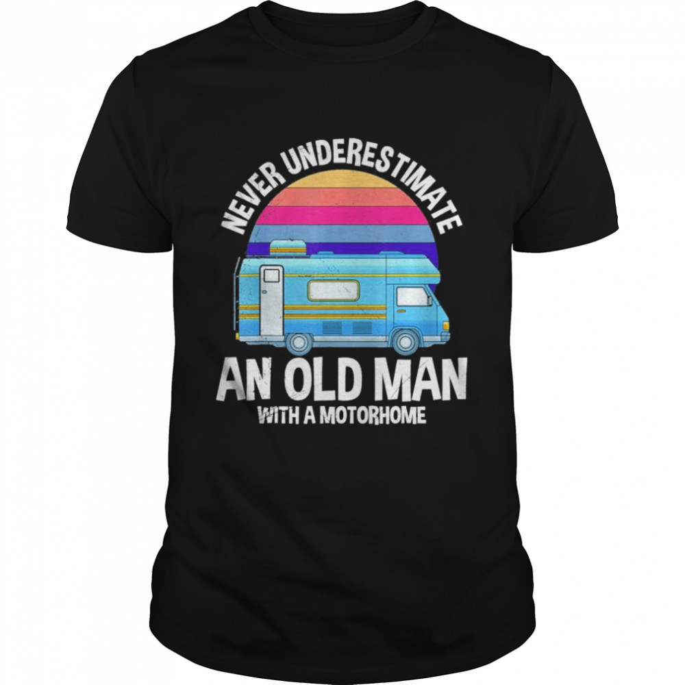 Old man with camper dad grandpa pensioner camper shirt