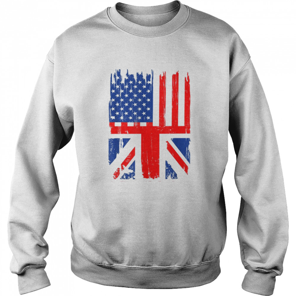 Union Jack & American Flag Design For British & USA Expats  Unisex Sweatshirt