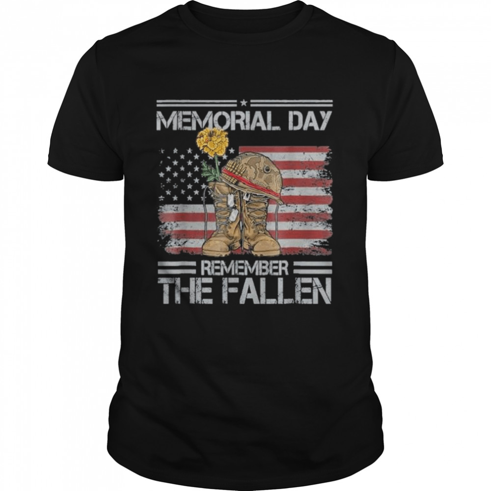 Memorial day remember the fallen military usa flag vintage shirt