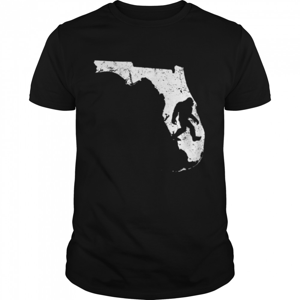 Bigfoot Hunting in Florida Sasquatch Silhouette Vintage Shirt