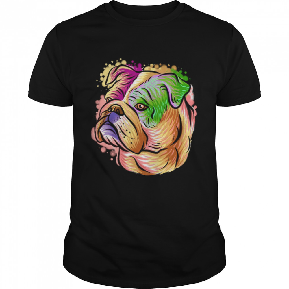 Colorful Pop Art Bulldog Dog Mom Mother’s Day Shirt