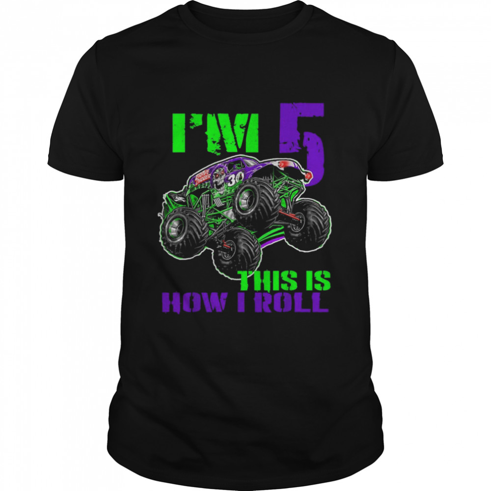 Monster Trucks Are My Jam 5th Birthday Boy 5 years old Shirt