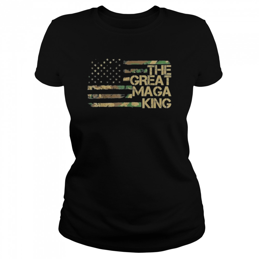 Ultra maga the great maga king pro Trump American flag shirt Classic Women's T-shirt