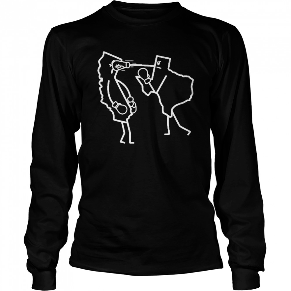 Texas Vs. California Boxing T- Long Sleeved T-shirt