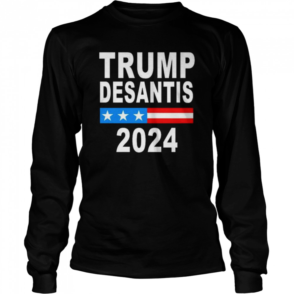 Trump desantis 2024 us flag shirt Long Sleeved T-shirt