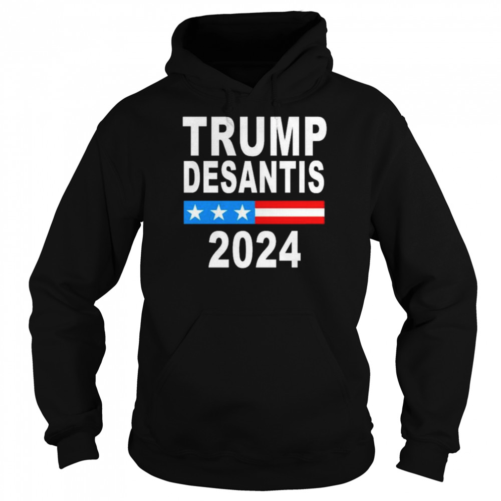 Trump desantis 2024 us flag shirt Unisex Hoodie