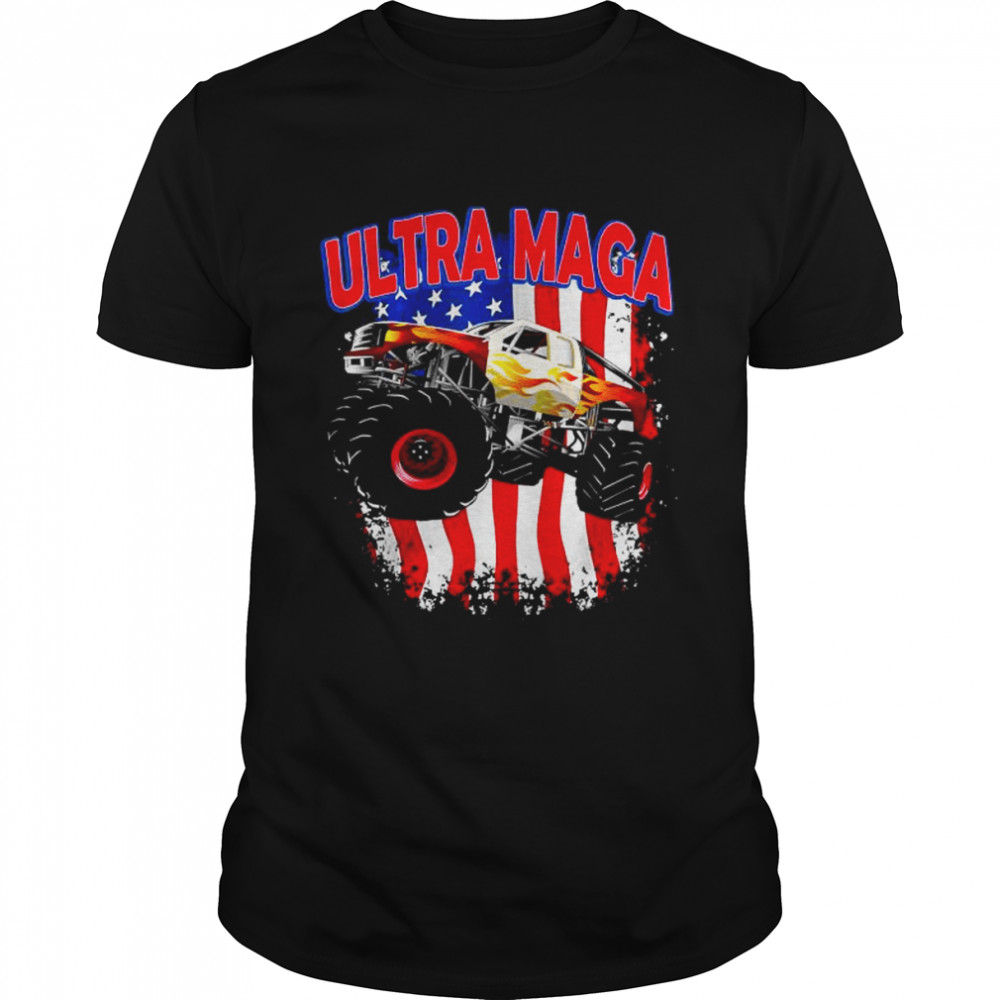 4th of july monster truck ultra maga American flag shirt