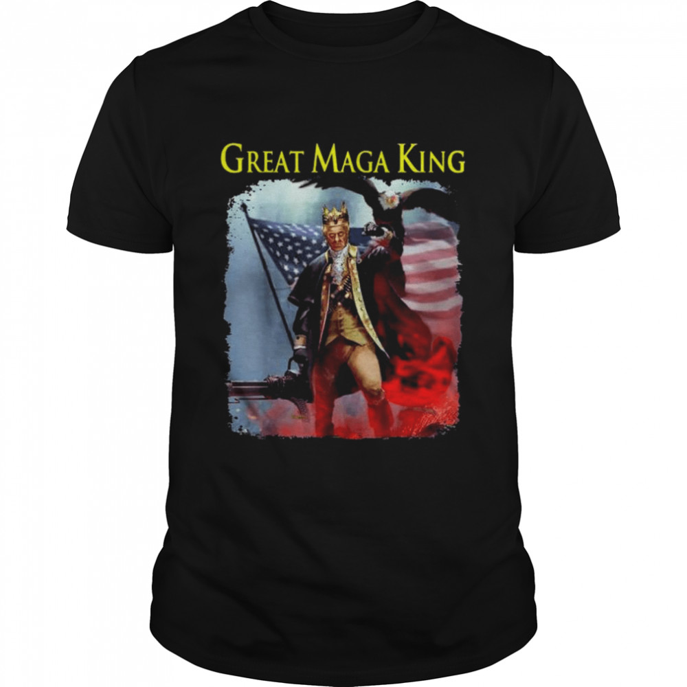 Great maga king anti joe biden ultra maga the return American flag shirt