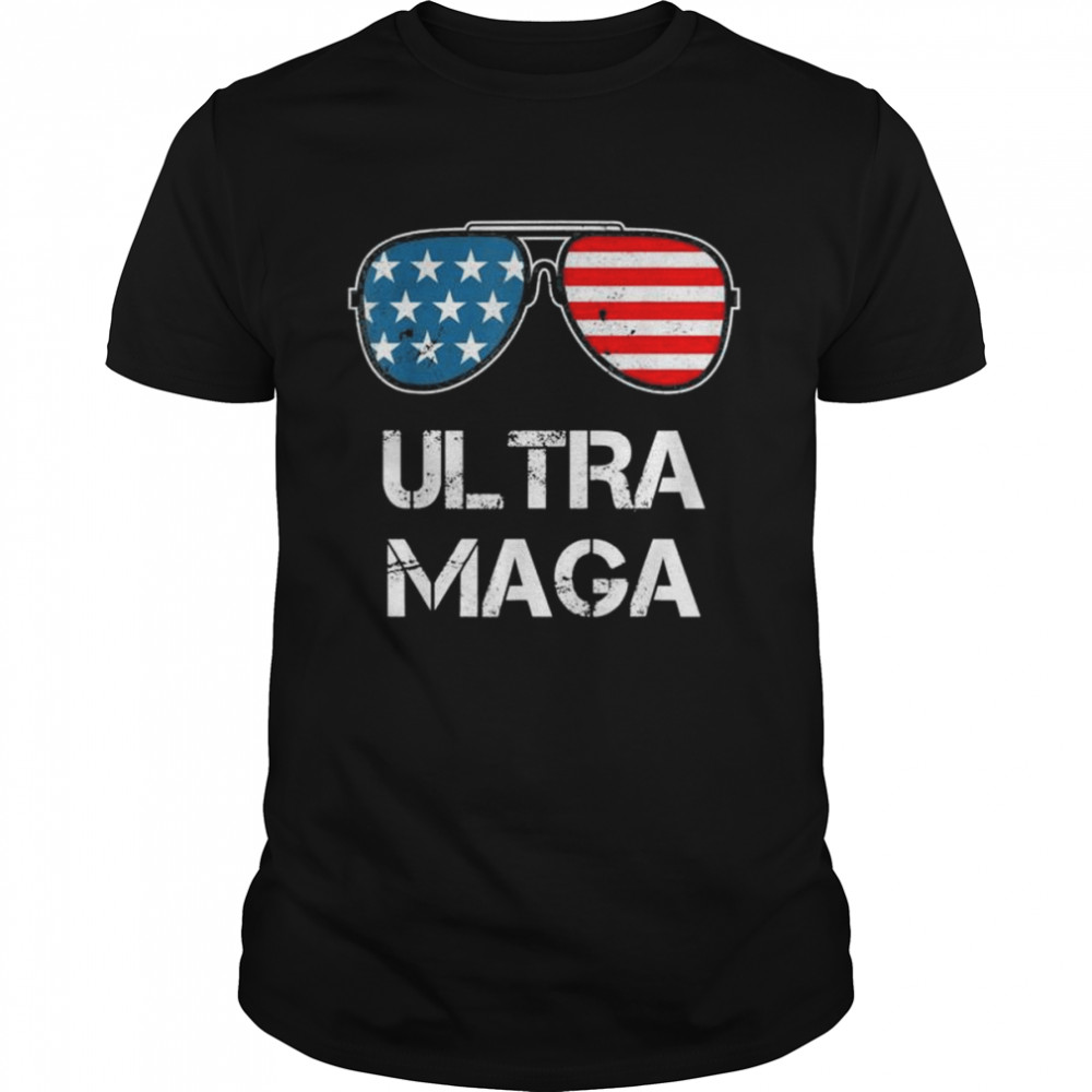 Ultra maga American flag sunglasses shirt