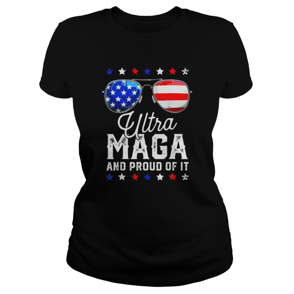 Ultra maga and proud of it anti biden vintage sunglasses shirt Classic Women's T-shirt