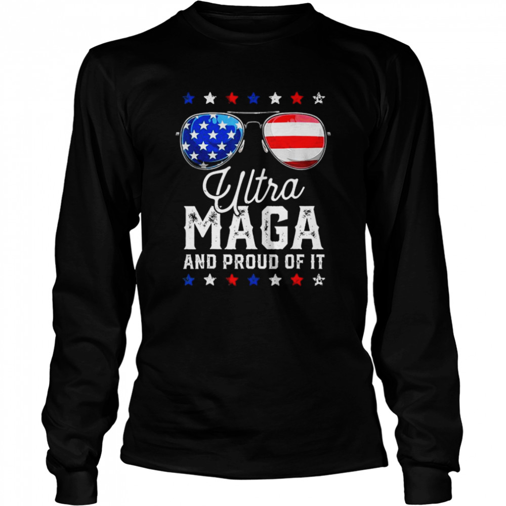 Ultra maga and proud of it anti biden vintage sunglasses shirt Long Sleeved T-shirt