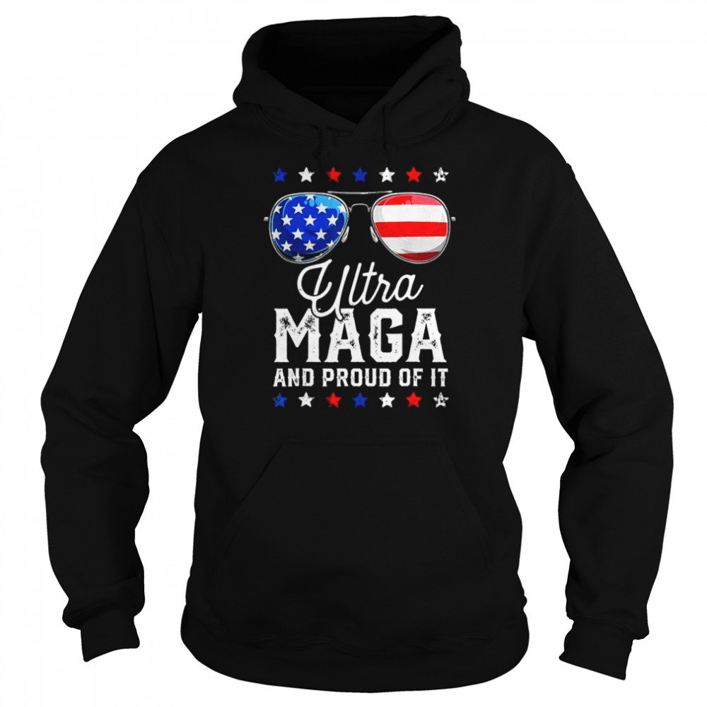 Ultra maga and proud of it anti biden vintage sunglasses shirt Unisex Hoodie