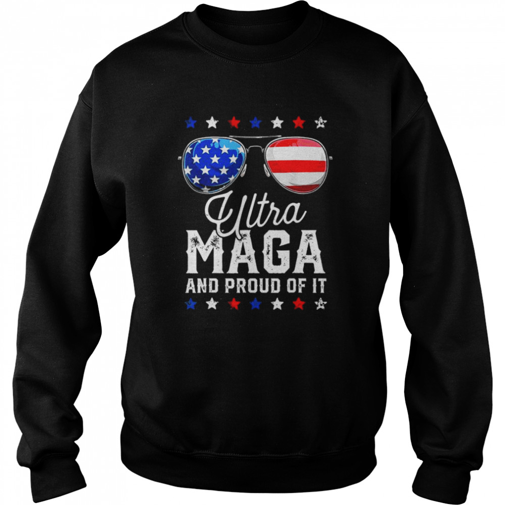 Ultra maga and proud of it anti biden vintage sunglasses shirt Unisex Sweatshirt