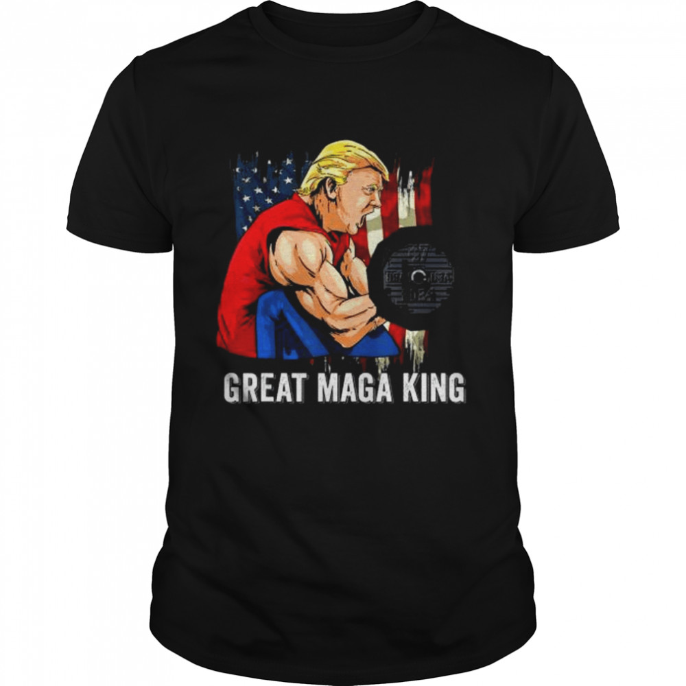 Vintage old the great maga king ultra maga patriotic flag us shirt