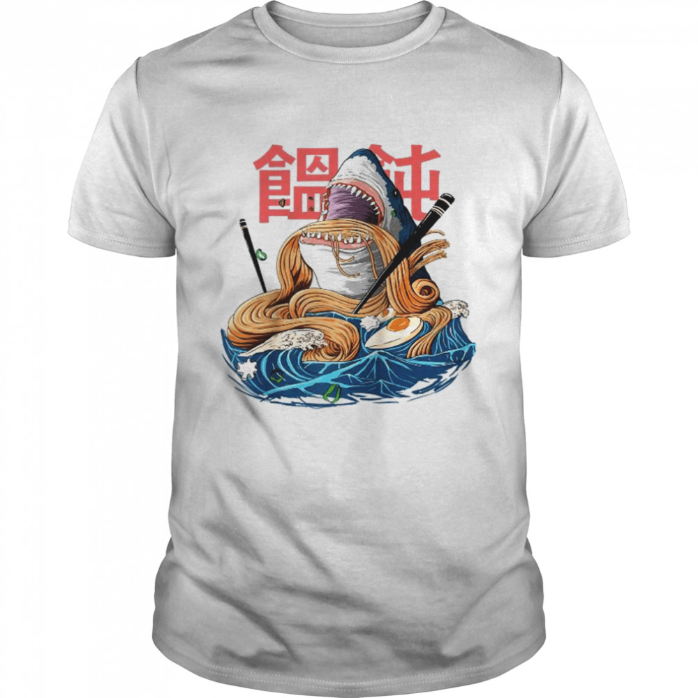 Japanese food ramen with shark ShirtraglanShirt