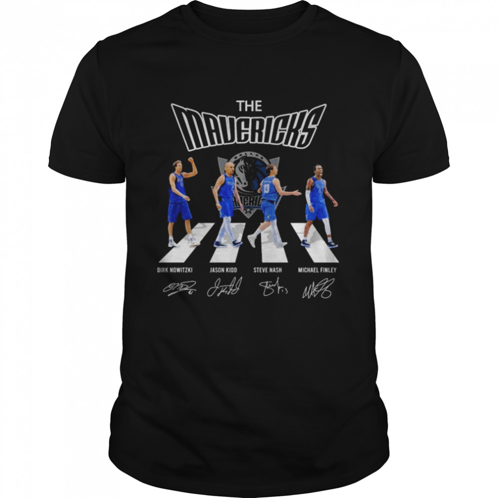 The Dallas Mavericks Nowitzki and Kidd and Nash and Finley abbey road signatures shirt