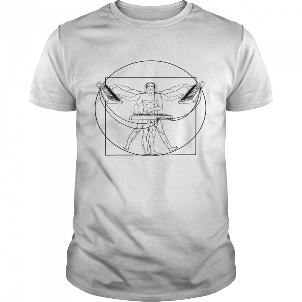 Synthesizer Vitruvian Man Techno House SynthShirt