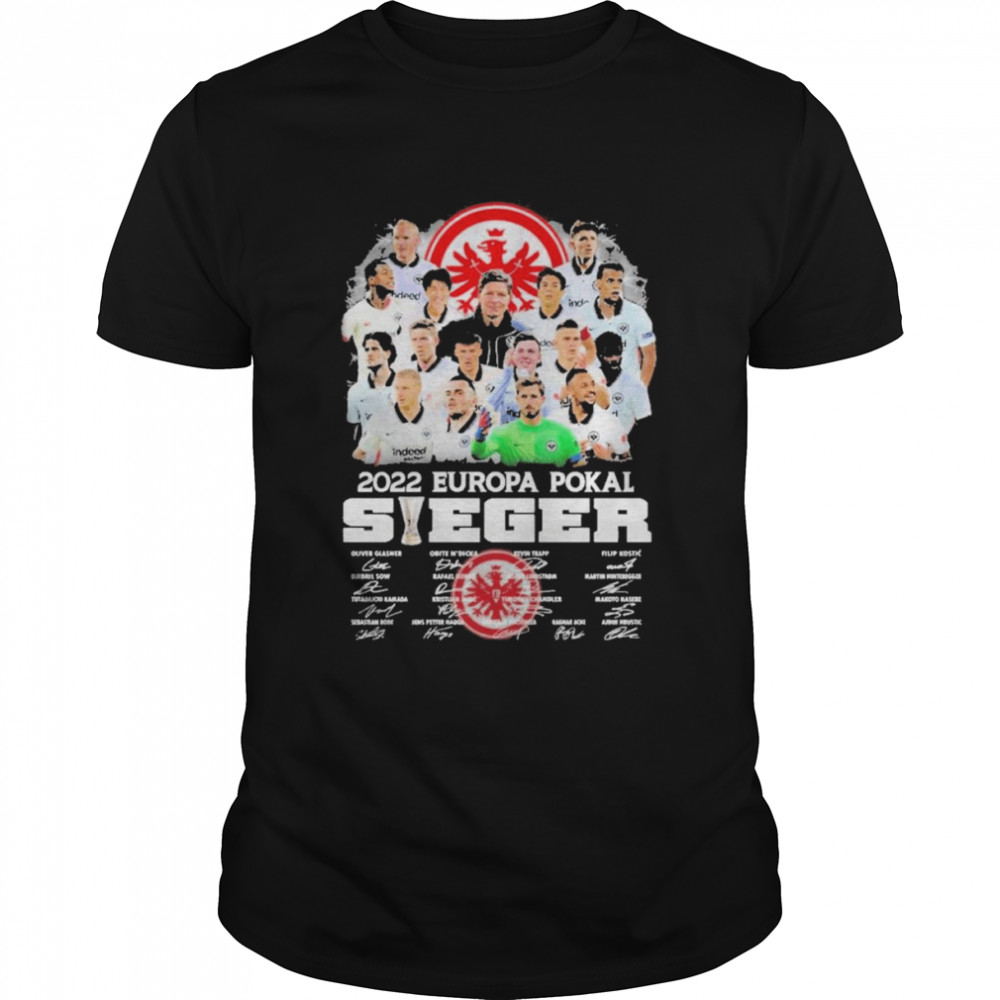 Eintracht Frankfurt Team 2022 Europapokal Sieger Signatures Shirt