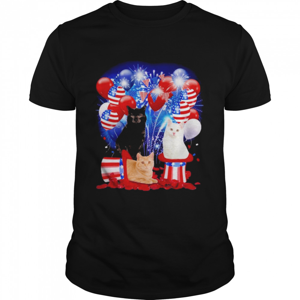 Cats Balloons Fireworks Shirt