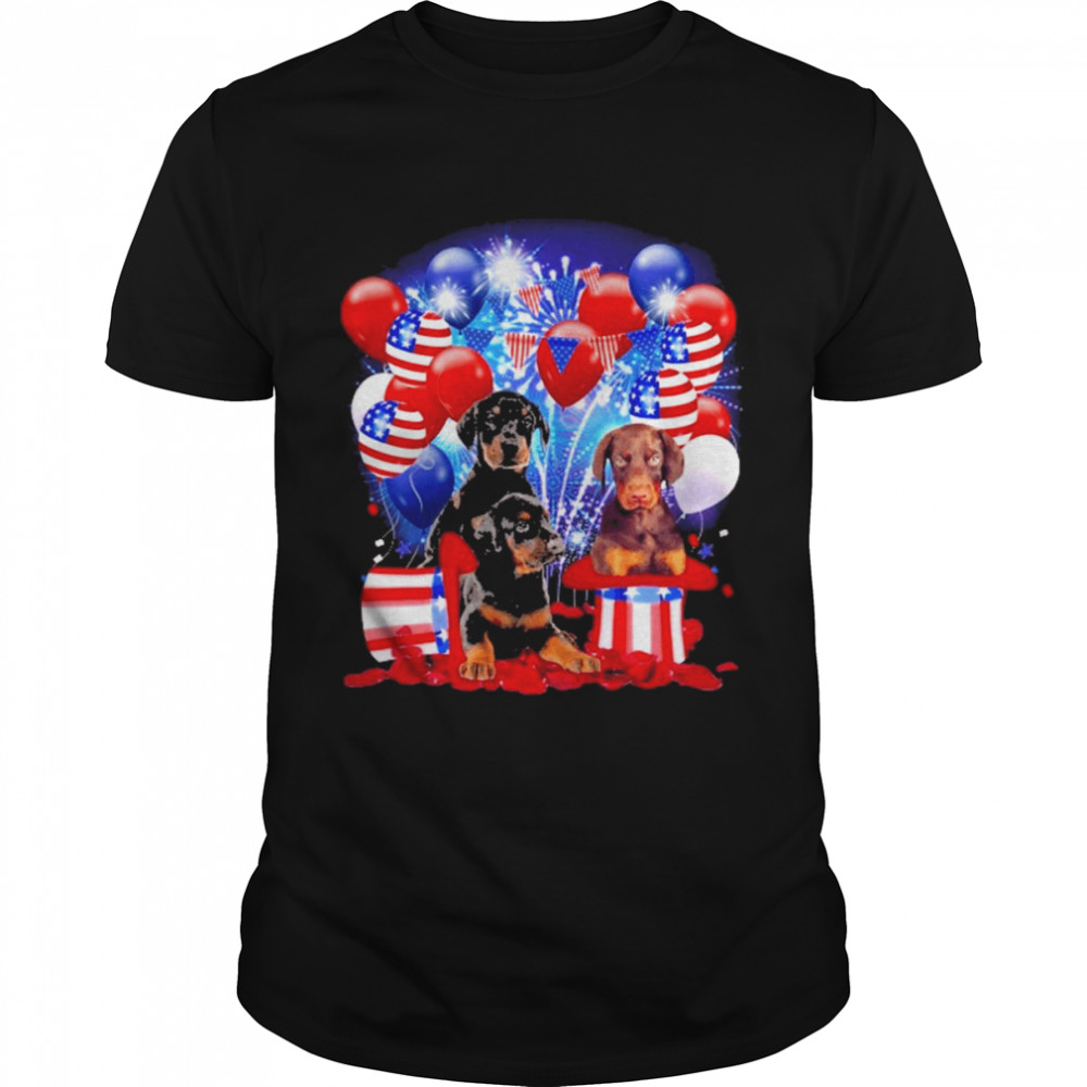 Dobermann Ballons Fireworks Balloons Fireworks Shirt