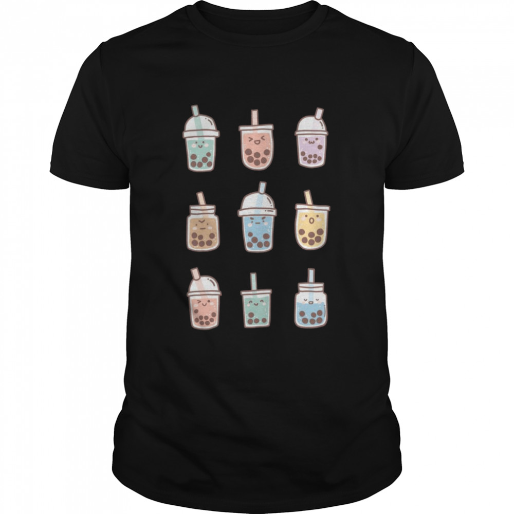 Kawaii Boba Anime Bubble Tea Pastel Shirt