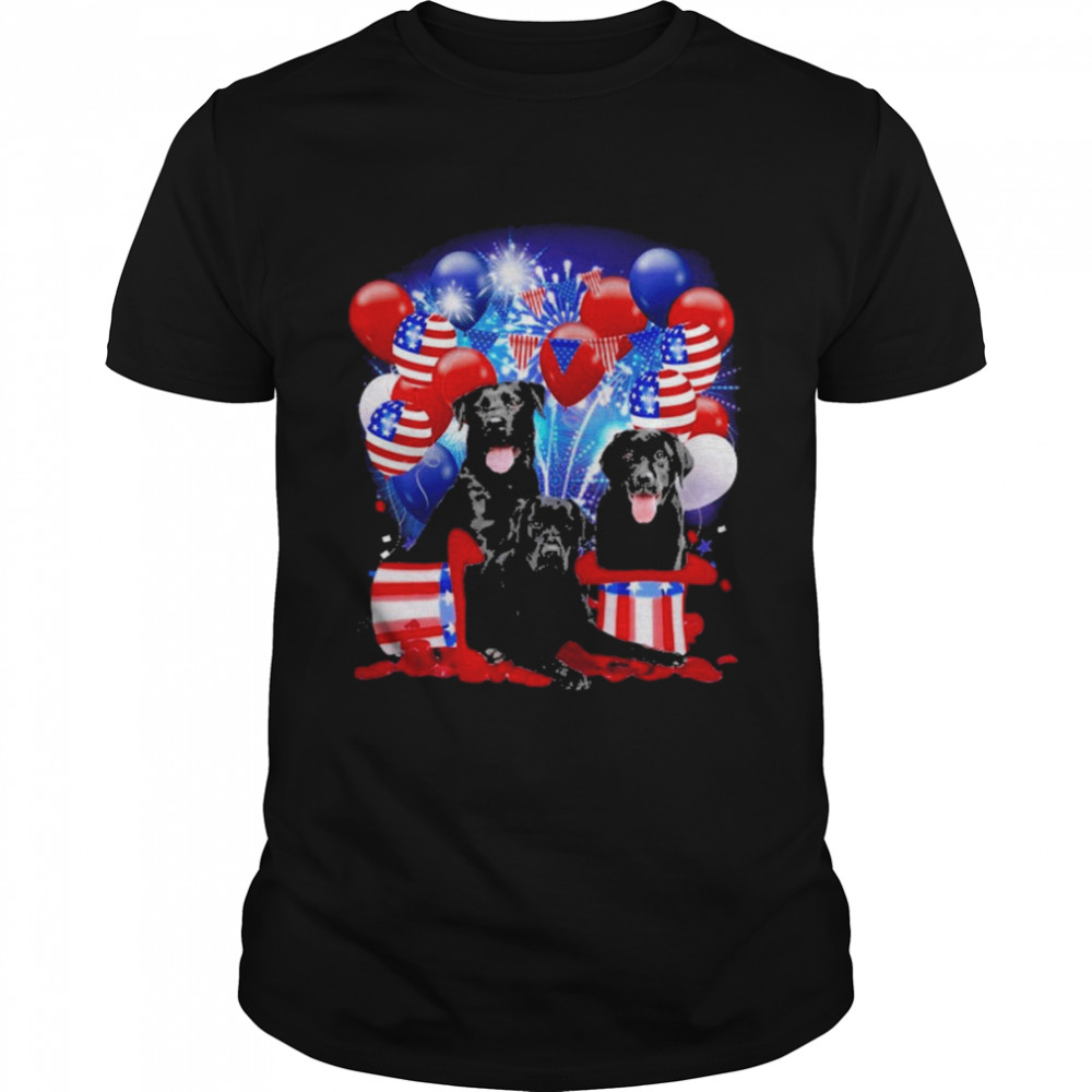 Labrador Retriever black Balloons Fireworks Shirt