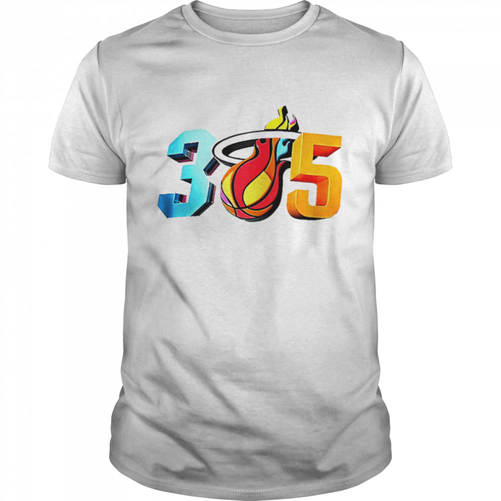 Miami Heat Basketball 305 logo T-shirt