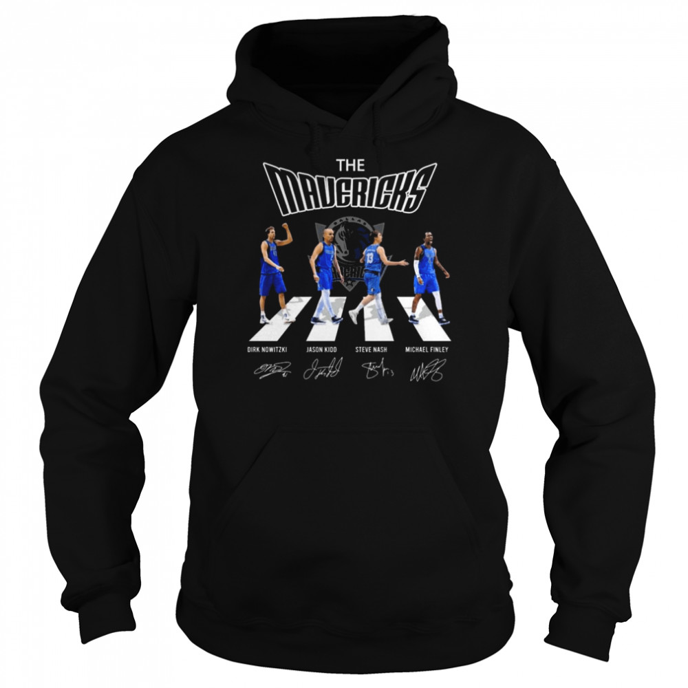 The Mavericks Nowitzki and Kidd and Nash and Finley abbey road signatures shirt Unisex Hoodie