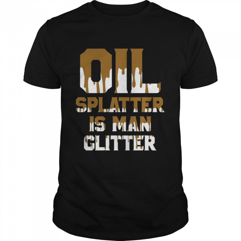 Ölspritzer ist Mann Glitter ShirtLangarmshirt Shirt