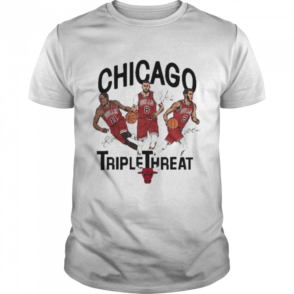 Nba Chicago Bulls Triple Threat Derozan Lavine Ball T-Shirt