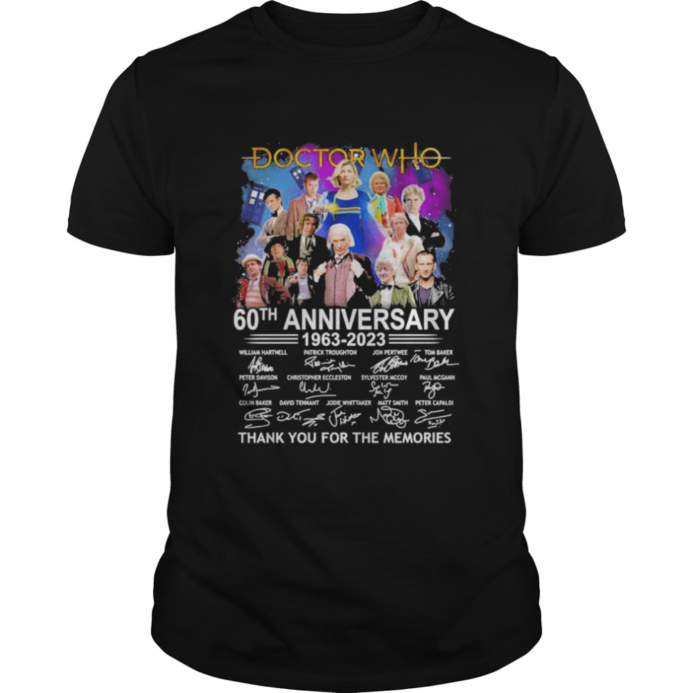 Doctor Who 60th Anniversary 1963 2023 Signatures Thank You For The Memories Shirt