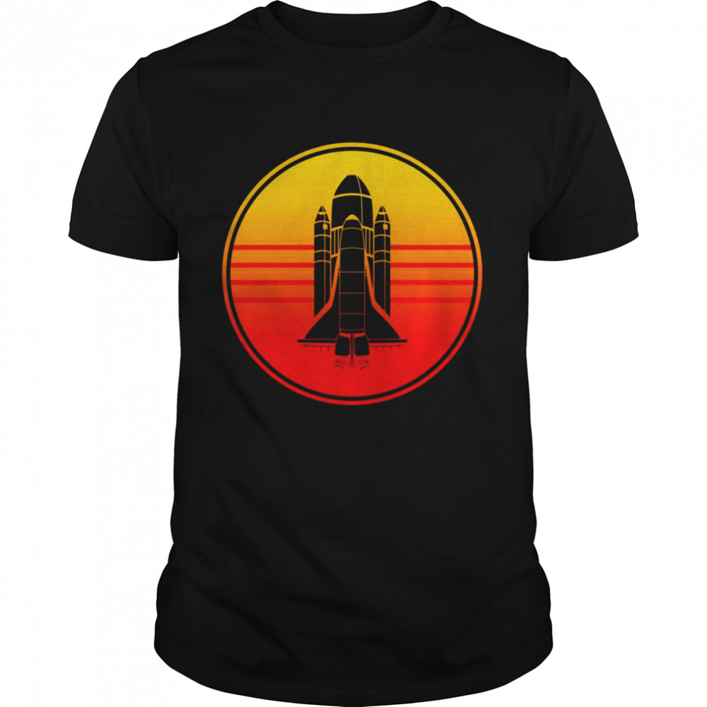 Spaceship Rocket launch synth wave Board game clothing Shirt