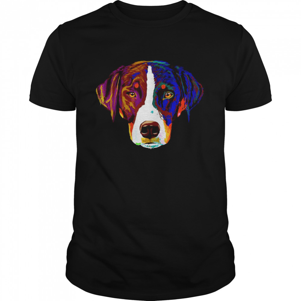 Bunter Splash Hund Appenzeller Sennenhund Shirt