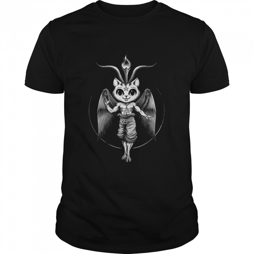 Cathomet Demon Cat Satan Baphomet Cat Love Pentagram Satanic Shirt