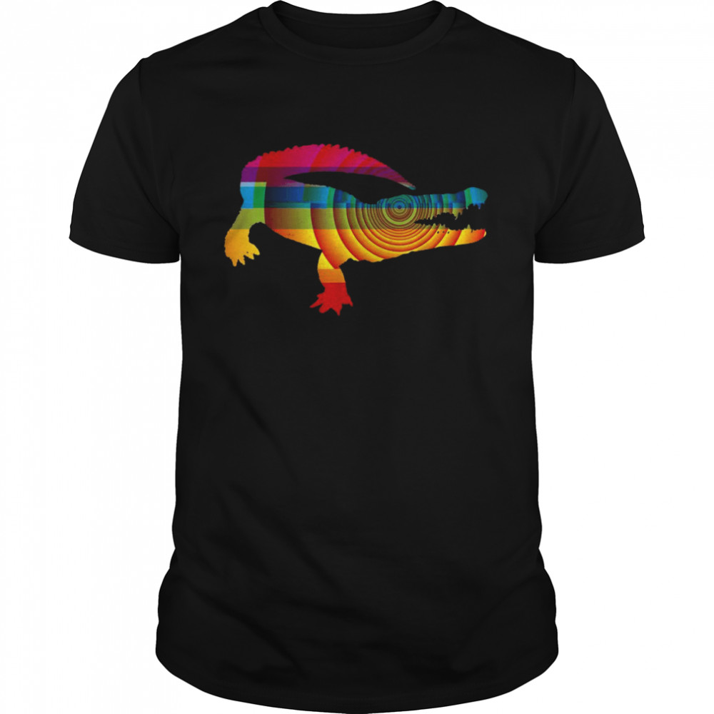 Colorful Alligator Crocodile Animal Reptile LGBT Rainbow Shirt